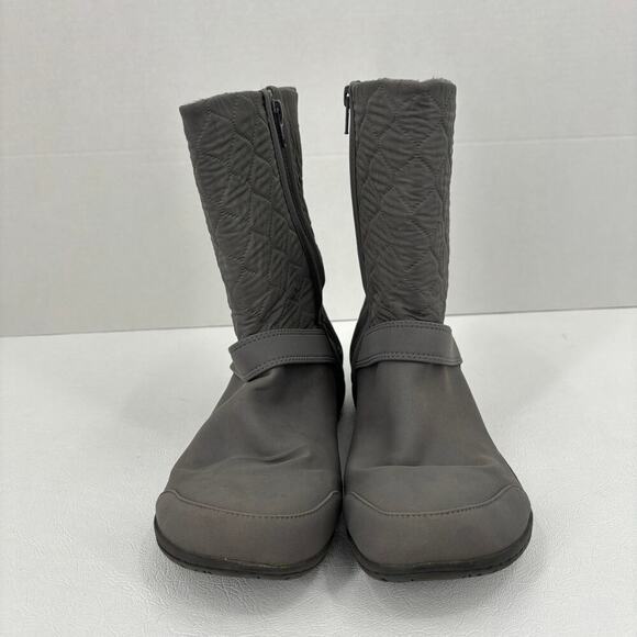 Merrell Mid Calf Winter Boots Side Zip Quilted Gray Fleece Lined Women's Size 9 - Picture 4 of 8